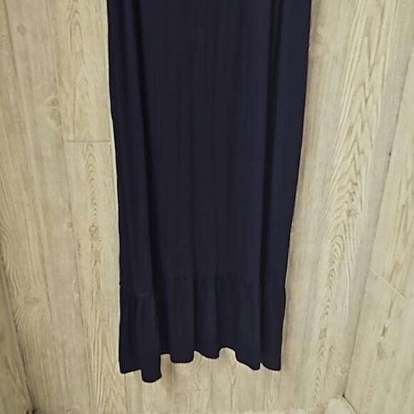 Suzanne Betro Crochet Neck Cold Shoulder Navy Maxi Dress Womens Plus Size 2X NEW - Picture 6 of 13